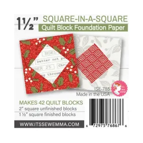 1.5" Square in a Square Quilt Block Foundation Paper - It's Sew Emma