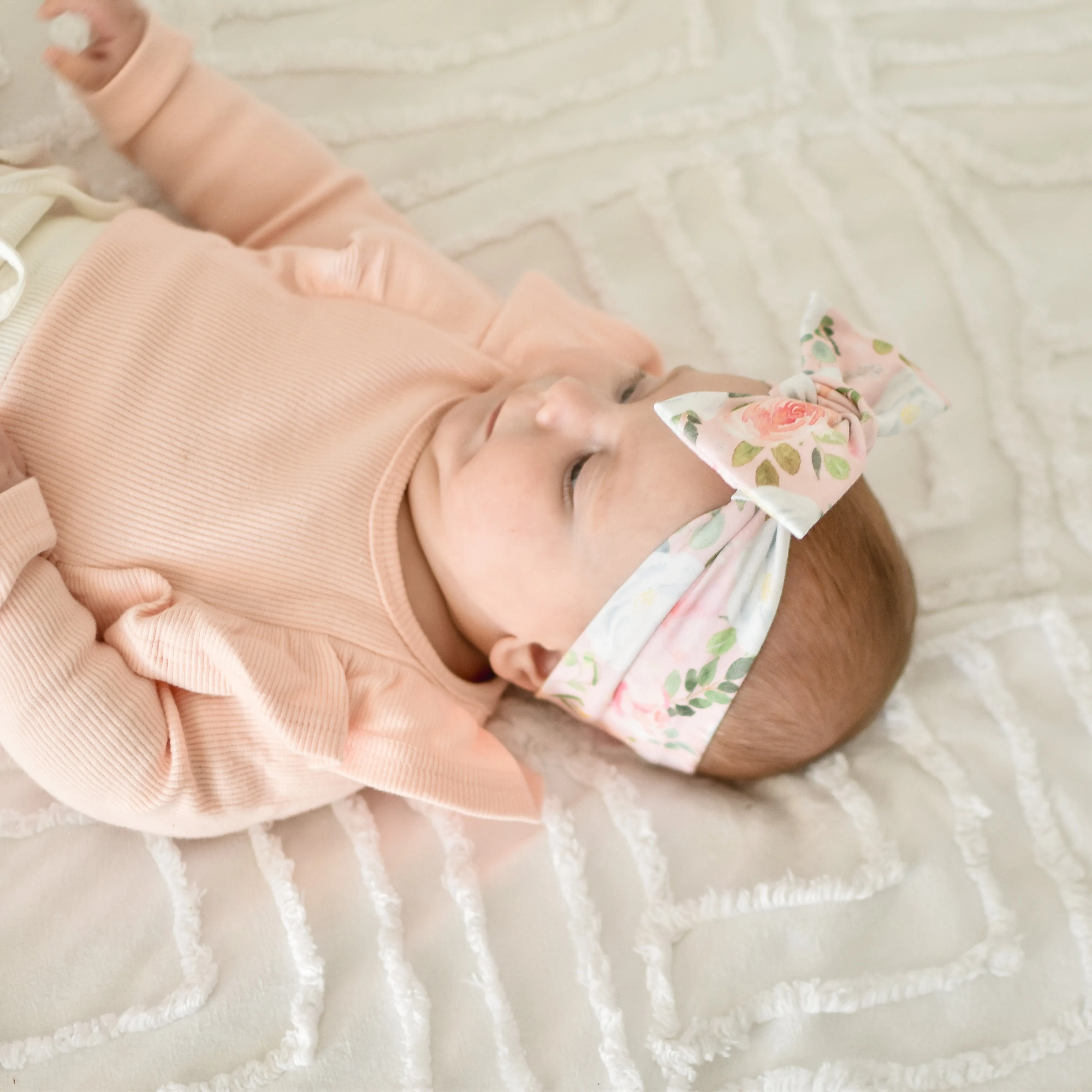 Blush Floral Bow Knot Headband