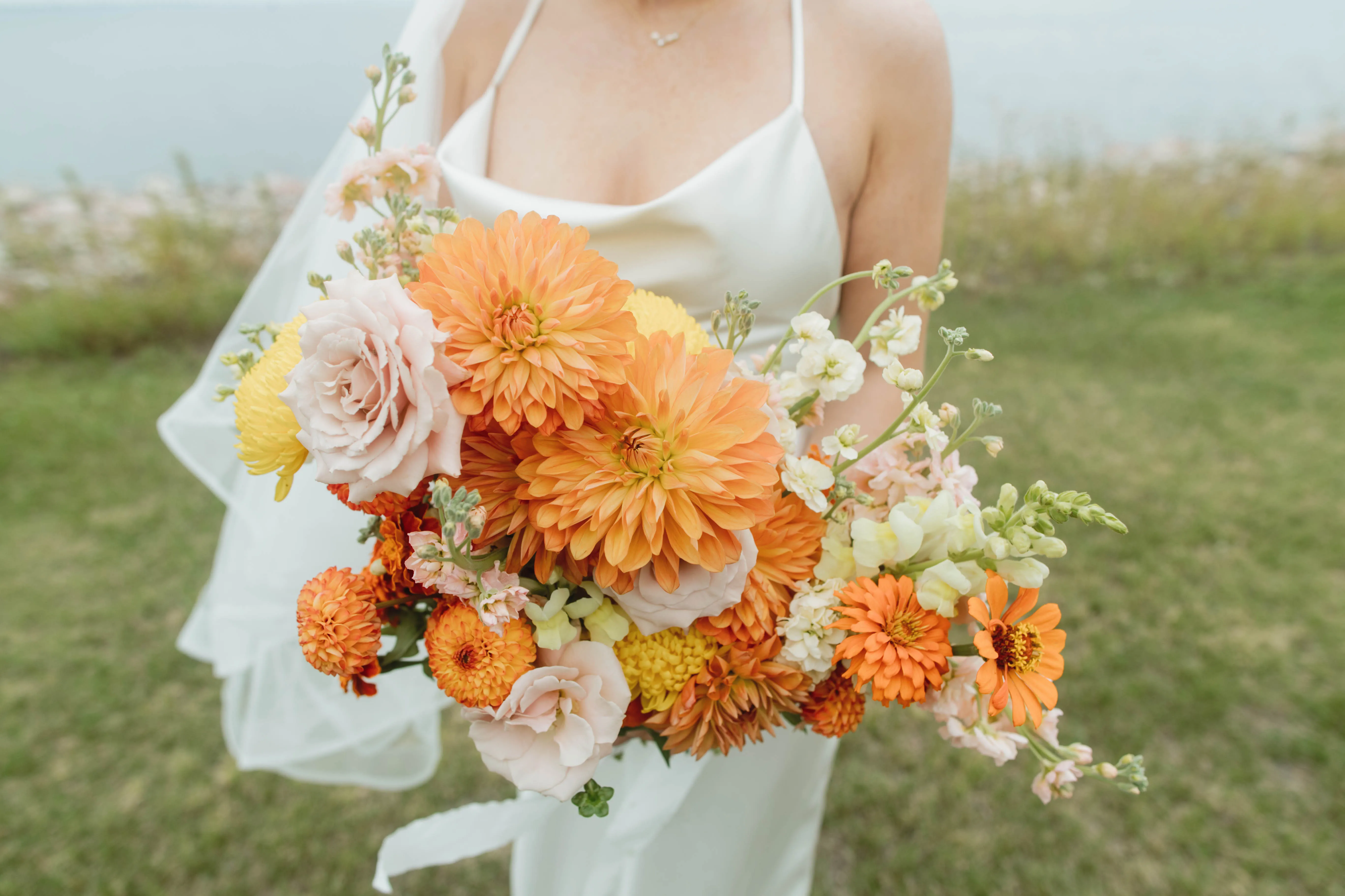 Dreamy Orange and Yellow Grassland Elopement