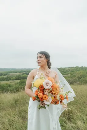 Dreamy Orange and Yellow Grassland Elopement