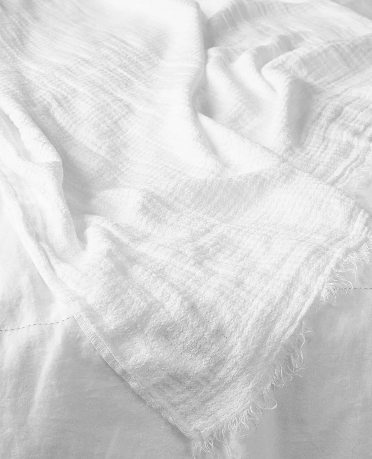 Hampton Linen Throw Off-White
