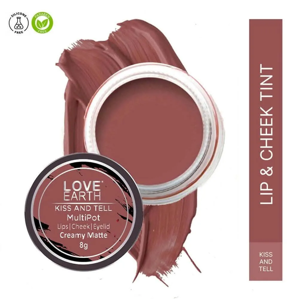 Love Earth Lip Tint & Cheek Tint Multipot-Kiss (Mauvish Pink)