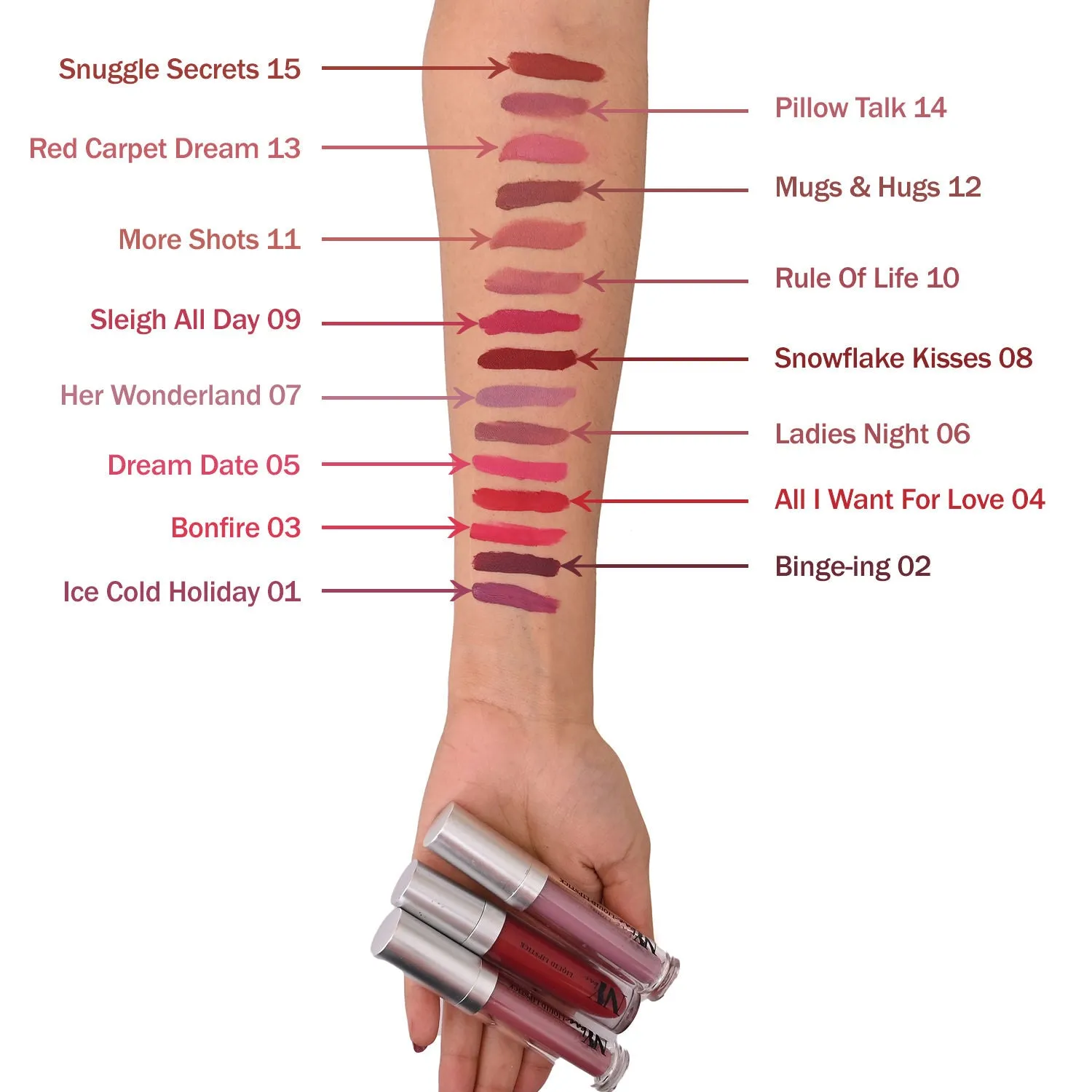 NY Bae Confessions of a Lip-a-holic Liquid Lipstick - Snowflake Kisses 8 (4.5 ml) | Deep Berry | With Jojoba Oil | Rich Colour | Lasts 12  Hours