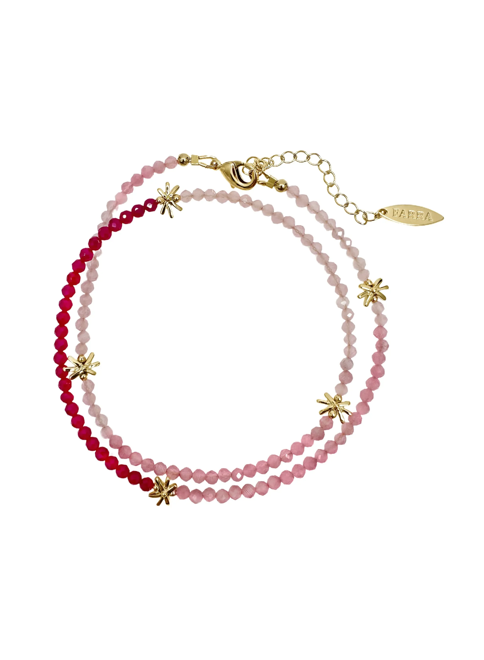Red Ruby And Pink Opal Color Matching Necklace LN001
